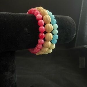 Plunder Design Colorful Beaded Bracelet Set NWOT